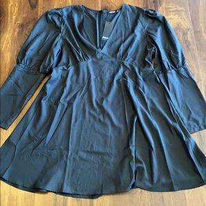 Nasty Gal | Plus Puff Sleeve V Neck Dress